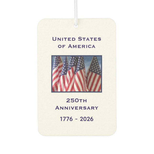 250th Anniversary USA Patriotic American Car Air Freshener (Front)