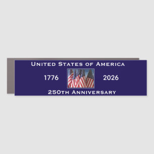 250th Anniversary USA Patriotic American Flag Blue Car Magnet