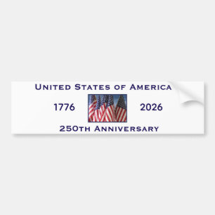 250th Anniversary USA Patriotic American Flag Bumper Sticker