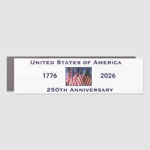 250th Anniversary USA Patriotic American Flag Car Magnet