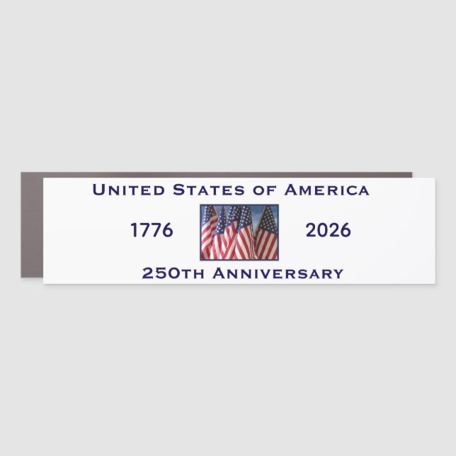 250th Anniversary USA Patriotic American Flag  Car Magnet (Front)
