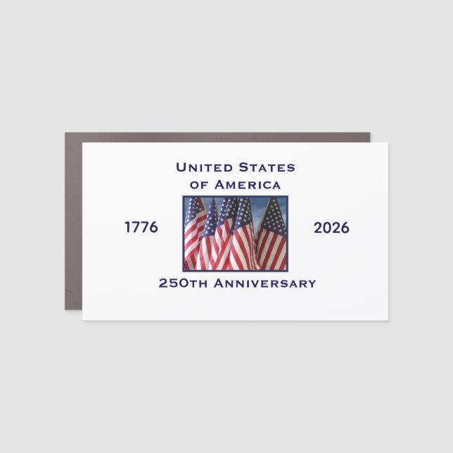 250th Anniversary USA Patriotic American Flag  Car Magnet (Front)