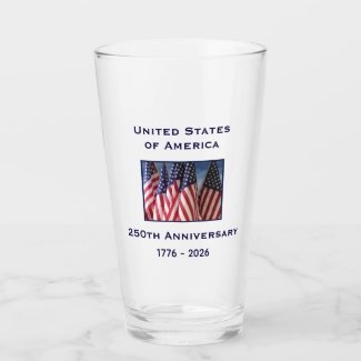 250th Anniversary USA Patriotic American Flag Pint