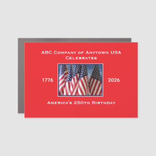 250th Anniversary USA Patriotic American Flag Red Car Magnet