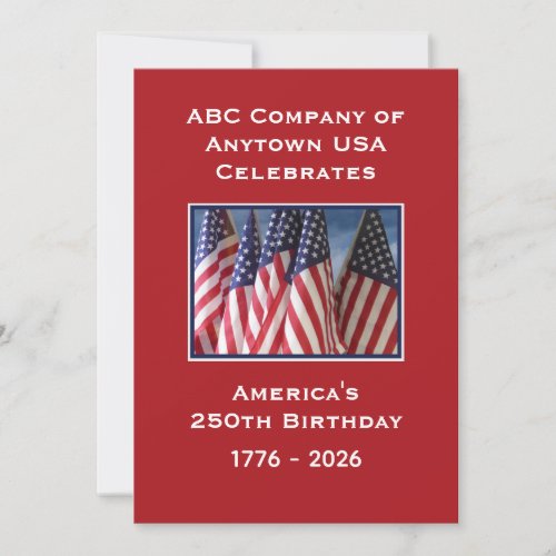 250th Anniversary USA Patriotic American Flags BBQ