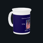 250th Anniversary USA Patriotic American Flags Beverage Pitcher<br><div class="desc">250th Anniversary 1776 to 2026, United States of America, Beverage Pitcher. A great milestone for the USA! Photo of American flags waving in the wind, and patriotic text make this a wonderful commemorative keepsake - a once in a lifetime event! Great gift for Birthday, Christmas, Independence Day, 4th of July,...</div>
