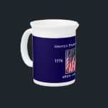 250th Anniversary USA Patriotic American Flags Beverage Pitcher<br><div class="desc">250th Anniversary 1776 to 2026, United States of America, Beverage Pitcher. A great milestone for the USA! Photo of American flags waving in the wind, and patriotic text make this a wonderful commemorative keepsake - a once in a lifetime event! Great gift for Birthday, Christmas, Independence Day, 4th of July,...</div>
