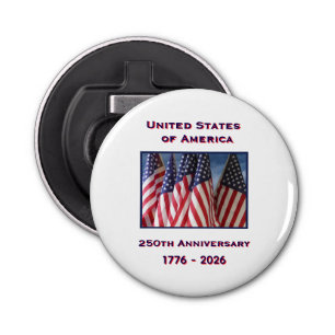 250th Anniversary USA Patriotic American Flags Bottle Opener