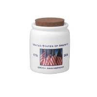 250th Anniversary USA Patriotic American Flags Can