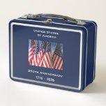 250th Anniversary USA Patriotic American Flags Metal Lunch Box<br><div class="desc">This 250th Anniversary USA Patriotic Flags Metal Lunch Box is a great gift for a worker or student. 250th Anniversary 1776 to 2026, United States of America. A great milestone for the USA! Photo of American flags waving in the wind, and patriotic text make this a wonderful keepsake - a...</div>