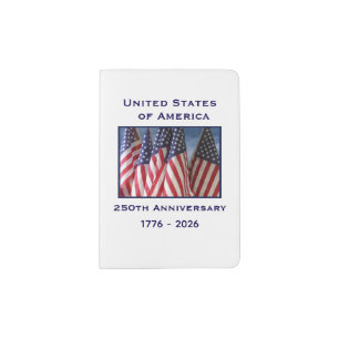 250th Anniversary USA Patriotic American Flags Passport Holder