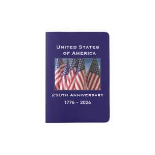 250th Anniversary USA Patriotic American Flags Passport Holder