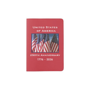250th Anniversary USA Patriotic American Flags Passport Holder