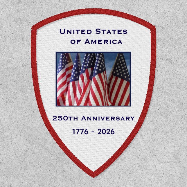 250th Anniversary USA Patriotic American Flags Patch (Front)