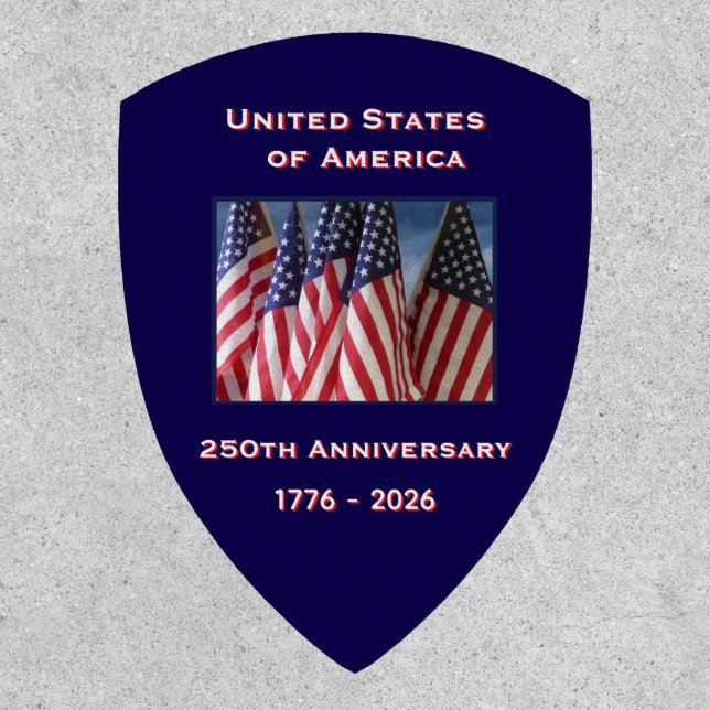 250th Anniversary USA Patriotic American Flags Patch (Front)
