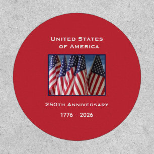 250th Anniversary USA Patriotic American Flags Patch