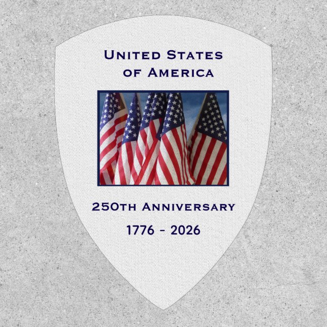 250th Anniversary USA Patriotic American Flags Patch (Front)