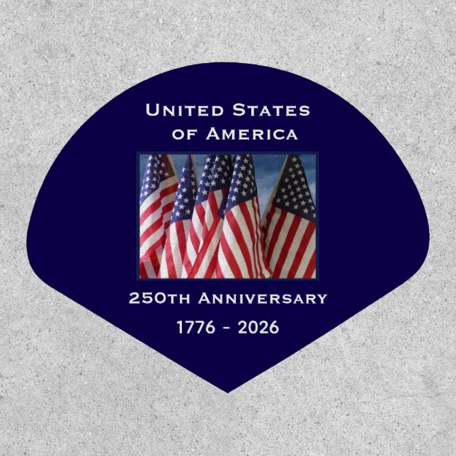 250th Anniversary USA Patriotic American Flags  Patch (Front)