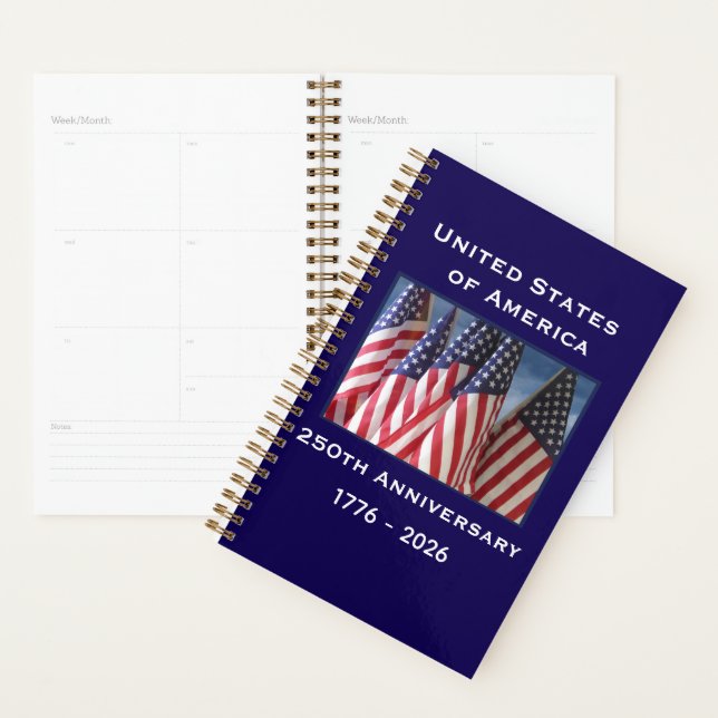 250th Anniversary USA Patriotic American Flags Planner (Display)