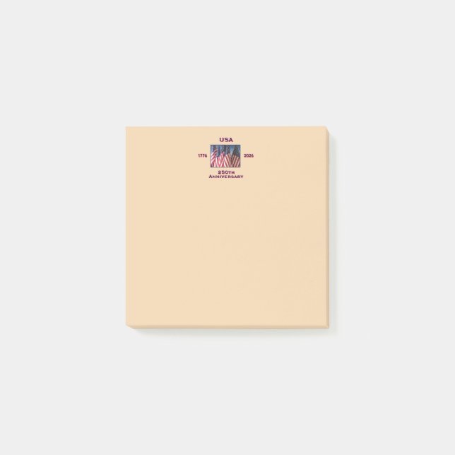 250th Anniversary USA Patriotic American Flags Post-it Notes (Front)
