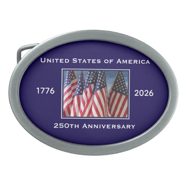 250th Anniversary USA Patriotic  Belt Buckle (Front)