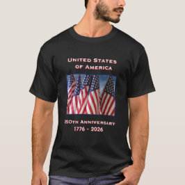 250th Anniversary USA Patriotic Black T-Shirt