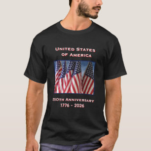 250th Anniversary USA Patriotic Black T-Shirt