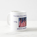 250th Anniversary USA Patriotic  Coffee Mug<br><div class="desc">250th Anniversary 1776 to 2026, United States of America, Coffee Mug. America 250 - A great milestone for the USA! Photo of American flags waving in the wind, and patriotic text make this a wonderful keepsake - a once in a lifetime event! Great gift for Birthday, Christmas, Independence Day, 4th...</div>