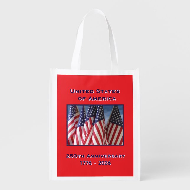 250th Anniversary USA Patriotic Commemorative Grocery Bag (Front)