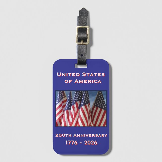 250th Anniversary USA Patriotic Commemorative Luggage Tag (Front Vertical)