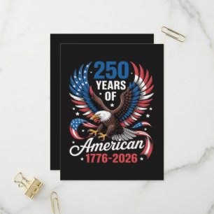250th Anniversary USA Patriotic Eagle 250 Years Invitation Postcard