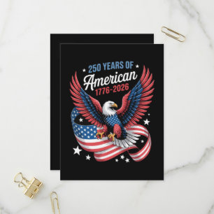 250th Anniversary USA Patriotic Eagle Invitation Postcard