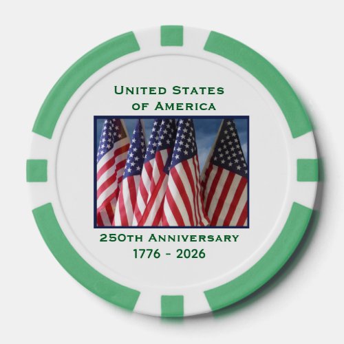 250th Anniversary USA Patriotic Flag Premium Green