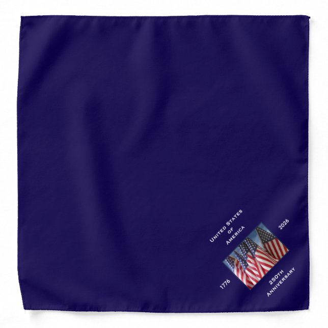 250th Anniversary USA Patriotic Flags  Bandana (Front)