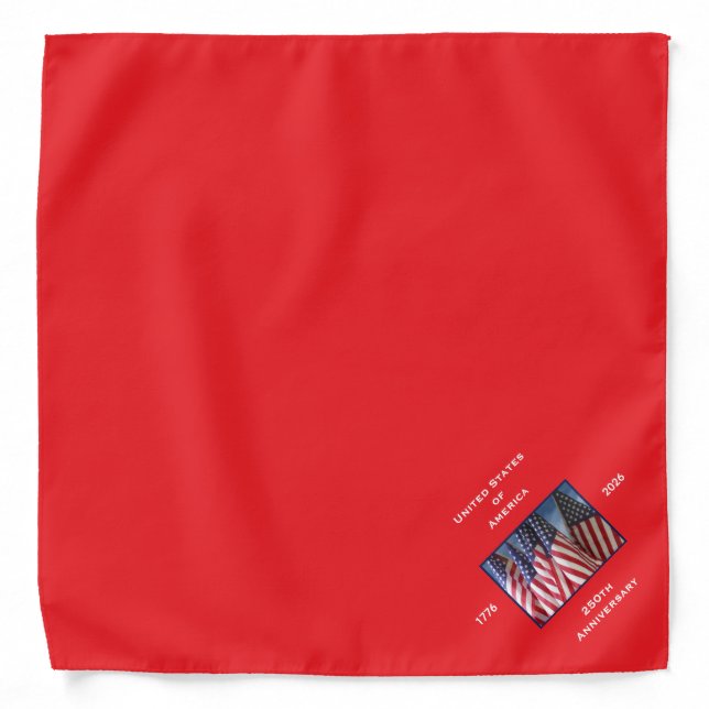 250th Anniversary USA Patriotic Flags  Bandana (Front)
