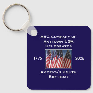 250th Anniversary USA Patriotic Flags Keychain