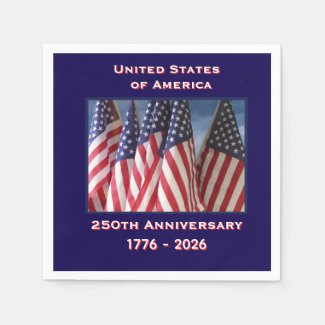 250th Anniversary USA Patriotic Flags Paper