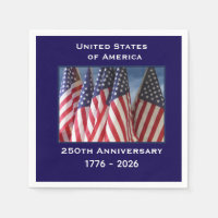 250th Anniversary USA Patriotic Flags Paper
