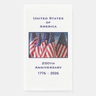 250th Anniversary USA Patriotic Flags Paper