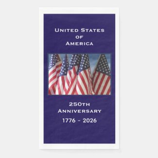 250th Anniversary USA Patriotic Flags Paper