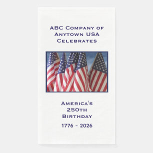 250th Anniversary USA Patriotic Flags Paper Paper Guest Towels