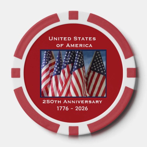 250th Anniversary USA Patriotic Flags Premium Red