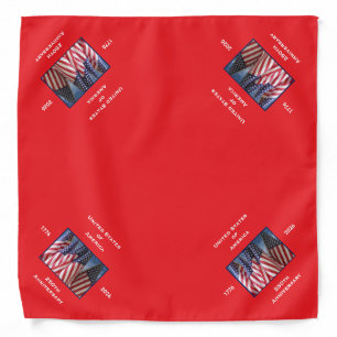 250th Anniversary USA Patriotic Flags Red Bandana