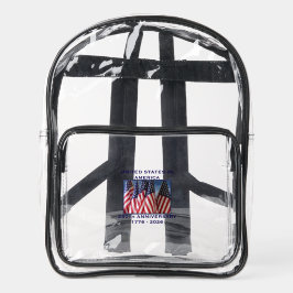 250th Anniversary USA Patriotic Flags Stadium Clear Backpack