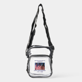 250th Anniversary USA Patriotic Flags Stadium Clear Crossbody Bag