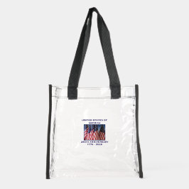 250th Anniversary USA Patriotic Flags Stadium Clear Tote Bag