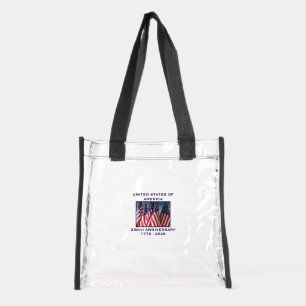 250th Anniversary USA Patriotic Flags Stadium Clear Tote Bag