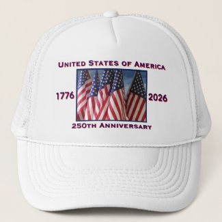 250th Anniversary USA Patriotic Flags White