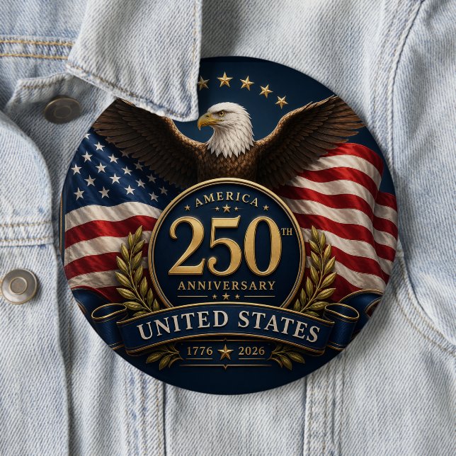 250th Anniversary USA Patriotic Keepsake Button (In Situ)