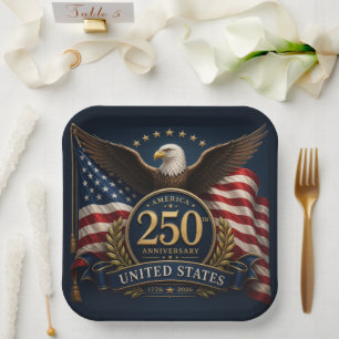 250th Anniversary USA Patriotic Keepsake Paper Plates